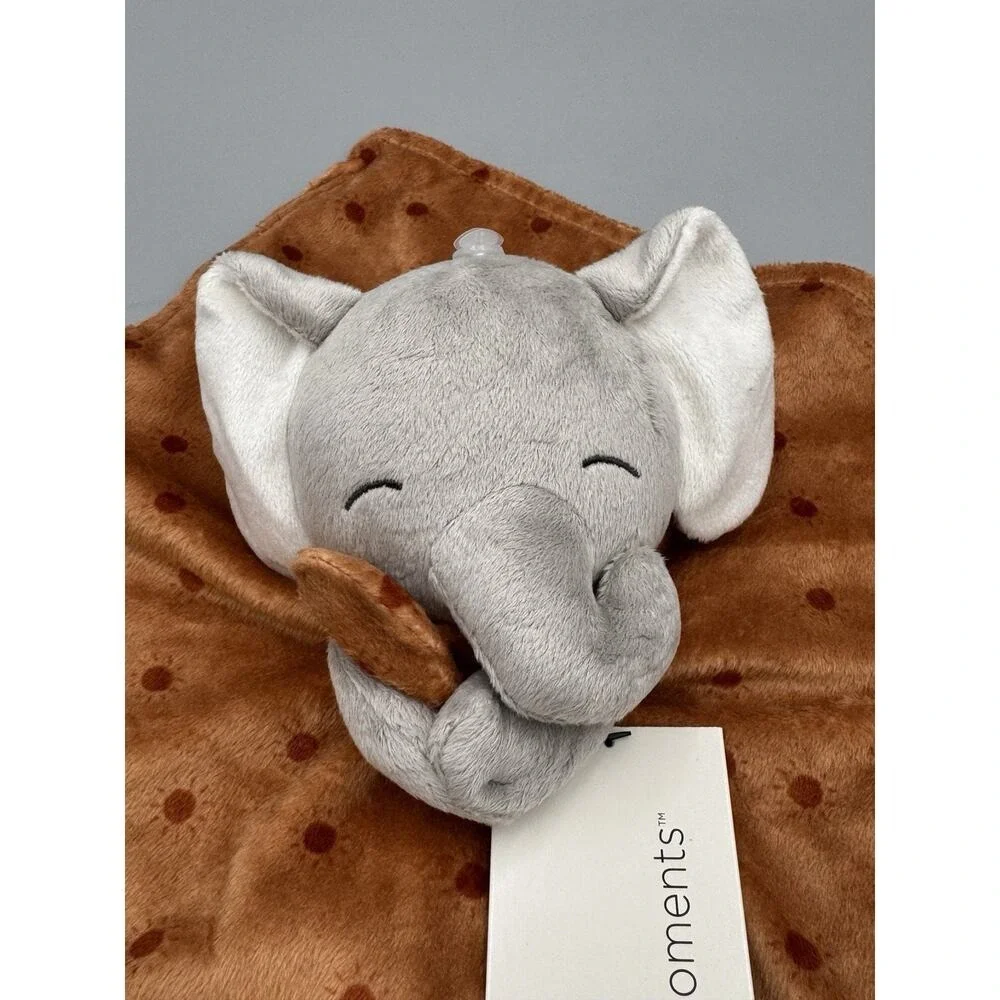 Modern Moments By Gerber Gray Elephant Lovey Plush Baby Brown Security Blanket